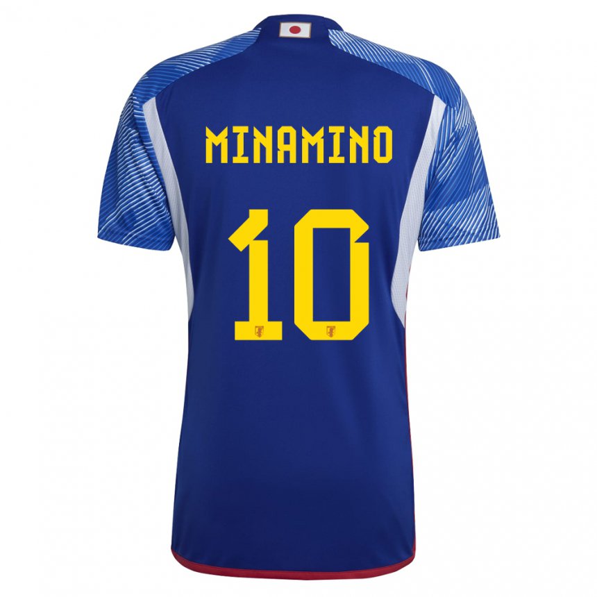 Herren Japanische Takumi Minamino #10 Königsblau Heimtrikot Trikot 22-24 T-shirt Österreich