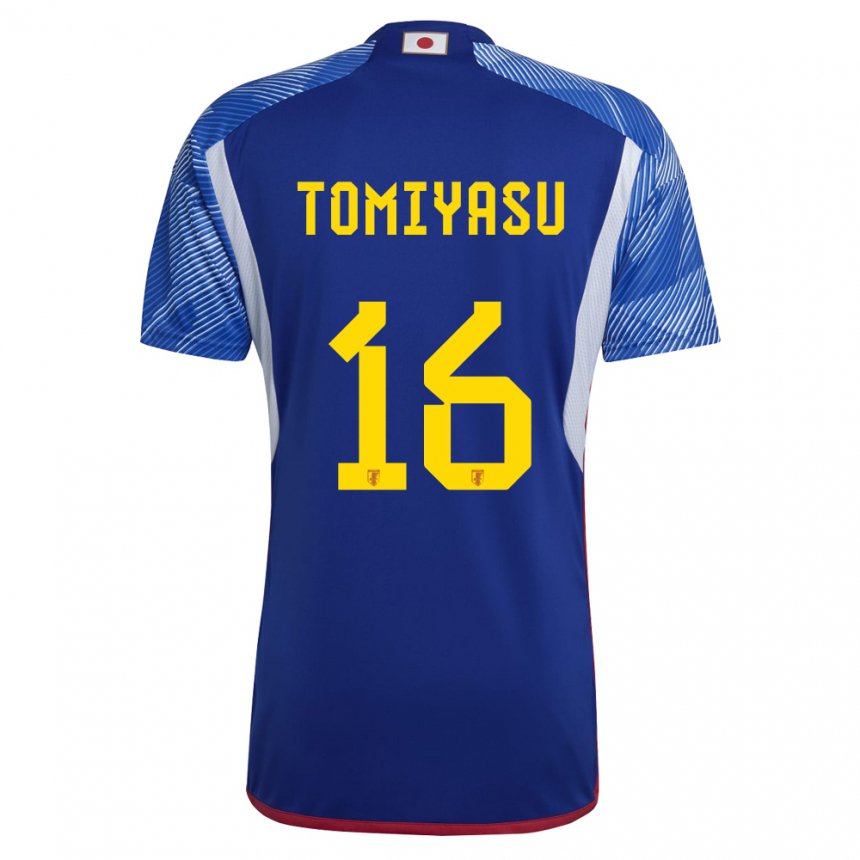 Herren Japanische Takehiro Tomiyasu #16 Königsblau Heimtrikot Trikot 22-24 T-shirt Österreich