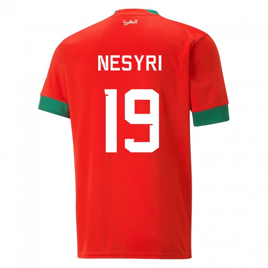 Herren Marokkanische Youssef En-nesyri #19 Rot Heimtrikot Trikot 22-24 T-shirt Österreich