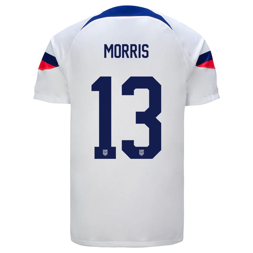 Herren Us-amerikanische Jordan Morris #13 Weiß Heimtrikot Trikot 22-24 T-shirt Österreich