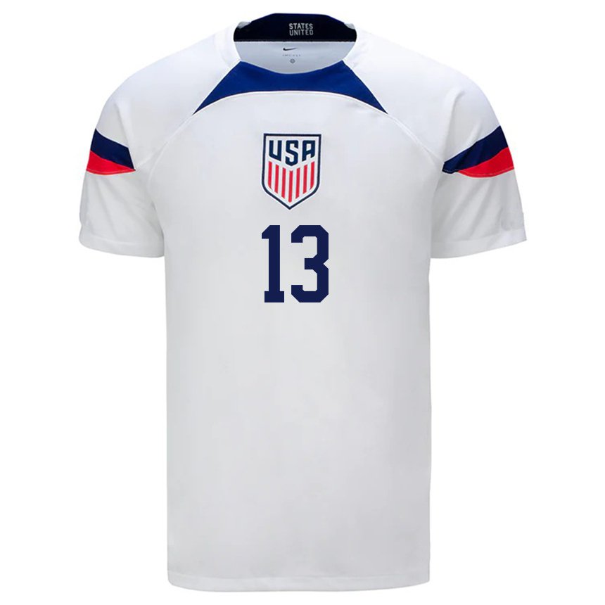 Herren Us-amerikanische Jordan Morris #13 Weiß Heimtrikot Trikot 22-24 T-shirt Österreich