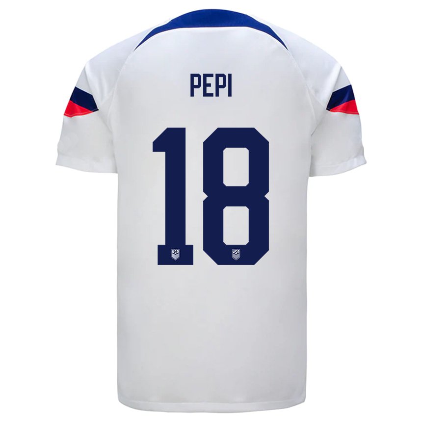Herren Us-amerikanische Ricardo Pepi #18 Weiß Heimtrikot Trikot 22-24 T-shirt Österreich