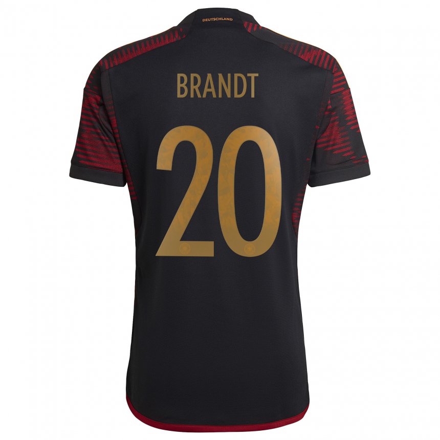 Herren Deutsche Julian Brandt #20 Schwarz Kastanienbraun Auswärtstrikot Trikot 22-24 T-shirt Österreich