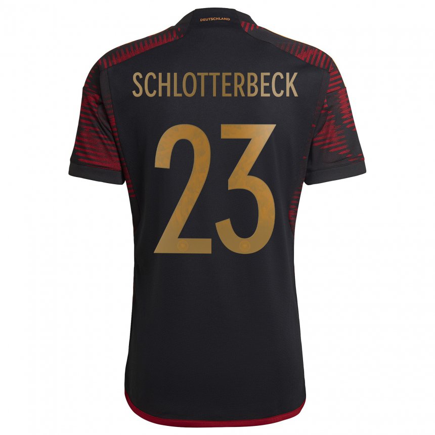 Herren Deutsche Nico Schlotterbeck #23 Schwarz Kastanienbraun Auswärtstrikot Trikot 22-24 T-shirt Österreich