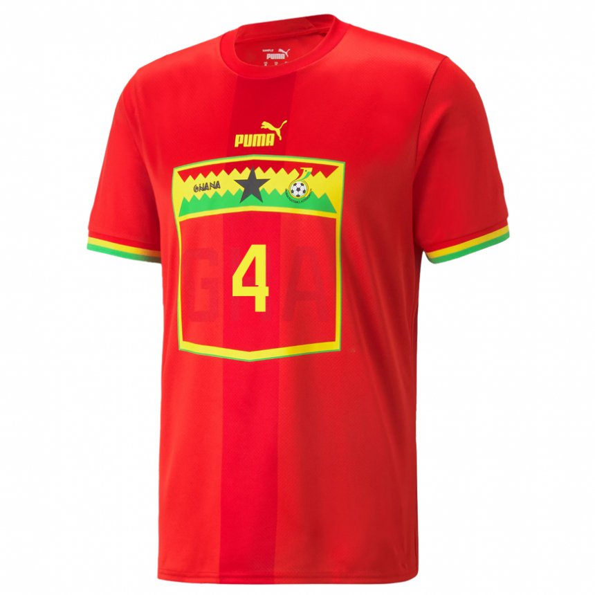 Herren Ghanaische Mohammed Salisu #4 Rot Auswärtstrikot Trikot 22-24 T-shirt Österreich