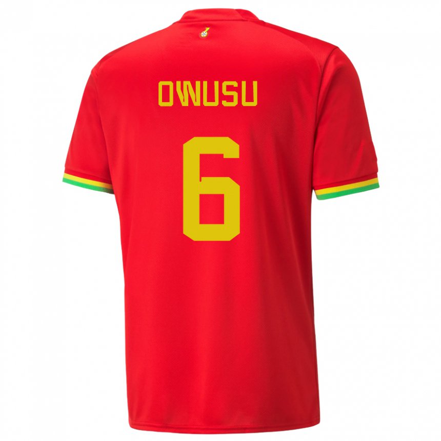 Herren Ghanaische Elisha Owusu #6 Rot Auswärtstrikot Trikot 22-24 T-shirt Österreich