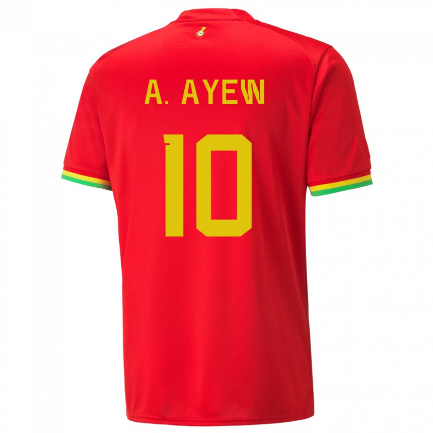 Herren Ghanaische Andre Ayew #10 Rot Auswärtstrikot Trikot 22-24 T-shirt Österreich