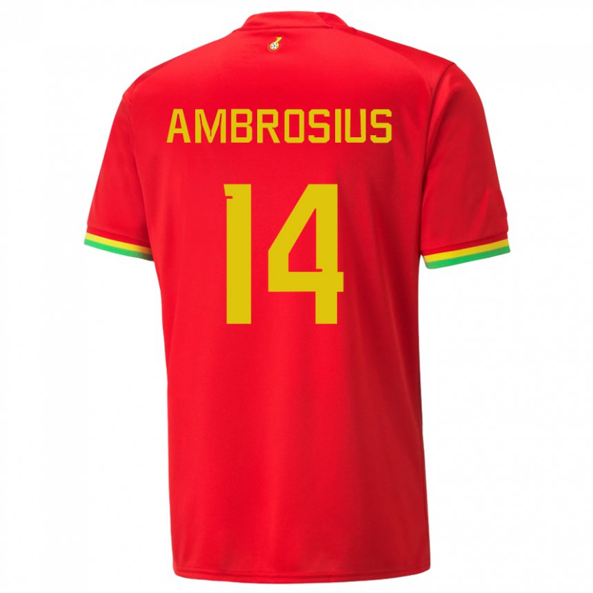 Herren Ghanaische Stephan Ambrosius #14 Rot Auswärtstrikot Trikot 22-24 T-shirt Österreich