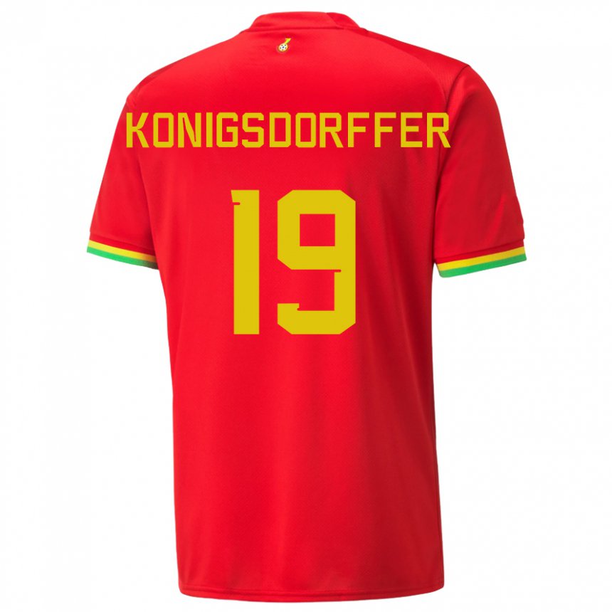 Herren Ghanaische Ransford-yeboah Konigsdorffer #19 Rot Auswärtstrikot Trikot 22-24 T-shirt Österreich