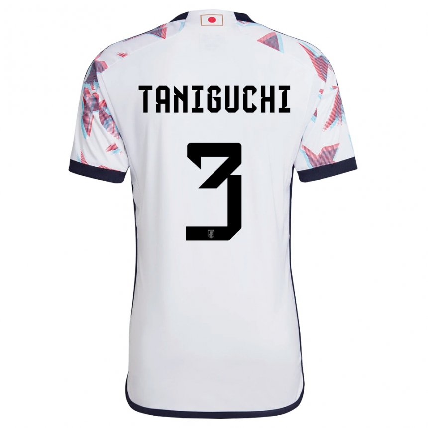 Herren Japanische Shogo Taniguchi #3 Weiß Auswärtstrikot Trikot 22-24 T-shirt Österreich