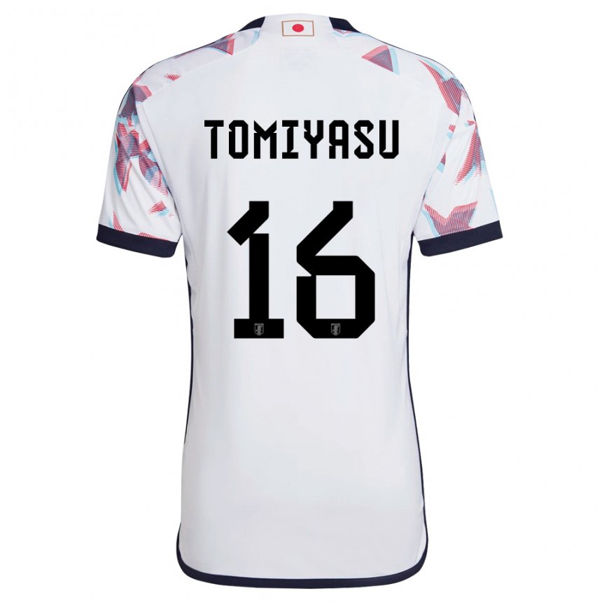 Herren Japanische Takehiro Tomiyasu #16 Weiß Auswärtstrikot Trikot 22-24 T-shirt Österreich