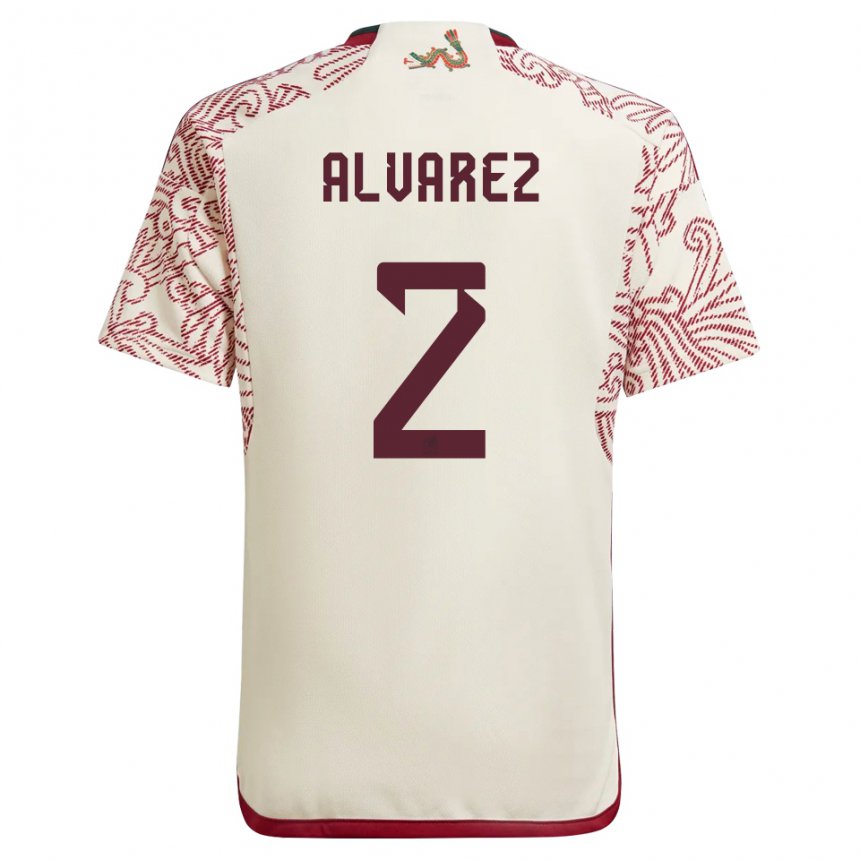 Herren Mexikanische Kevin Alvarez #2 Wunder Weiß Rot Auswärtstrikot Trikot 22-24 T-shirt Österreich