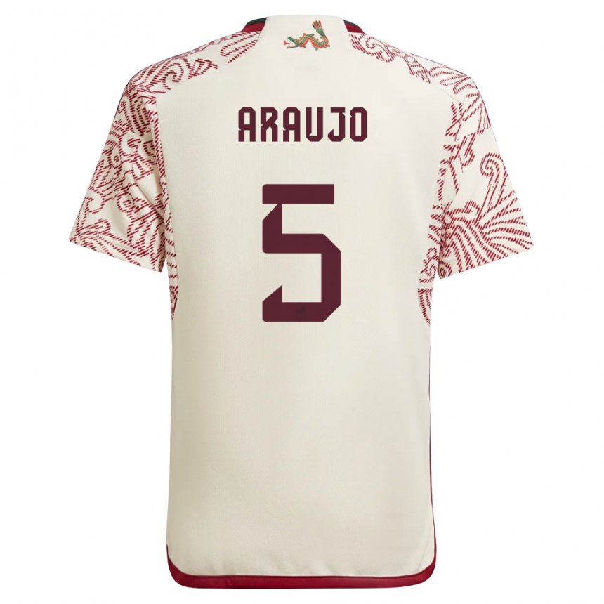 Herren Mexikanische Julian Araujo #5 Wunder Weiß Rot Auswärtstrikot Trikot 22-24 T-shirt Österreich