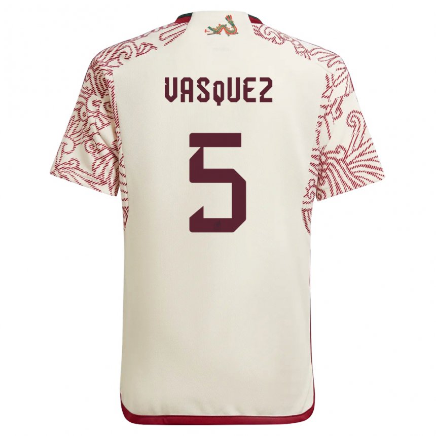 Herren Mexikanische Johan Vasquez #5 Wunder Weiß Rot Auswärtstrikot Trikot 22-24 T-shirt Österreich