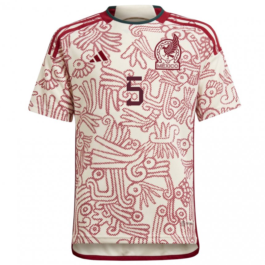 Herren Mexikanische Johan Vasquez #5 Wunder Weiß Rot Auswärtstrikot Trikot 22-24 T-shirt Österreich