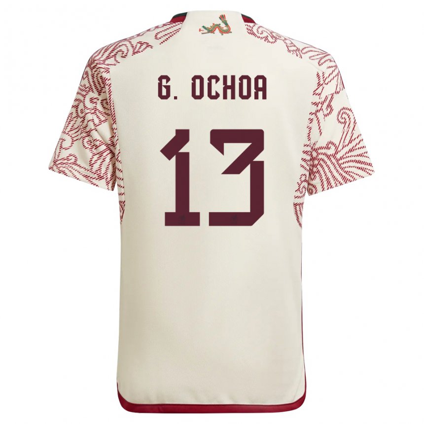 Herren Mexikanische Guillermo Ochoa #13 Wunder Weiß Rot Auswärtstrikot Trikot 22-24 T-shirt Österreich