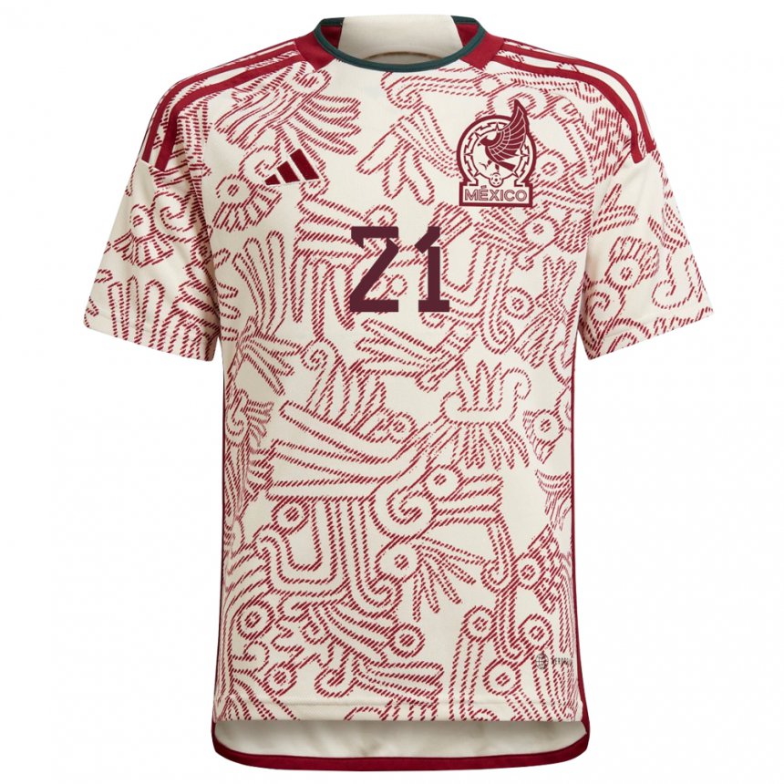 Herren Mexikanische Henry Martin #21 Wunder Weiß Rot Auswärtstrikot Trikot 22-24 T-shirt Österreich