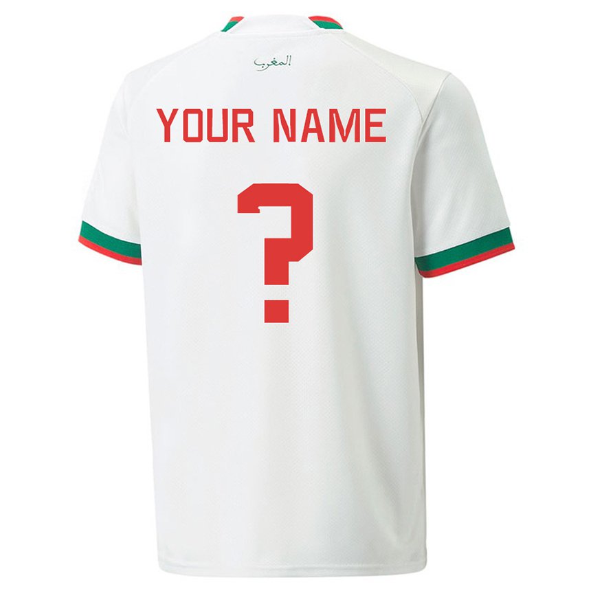 Herren Marokkanische Ihren Namen #0 Weiß Auswärtstrikot Trikot 22-24 T-shirt Österreich