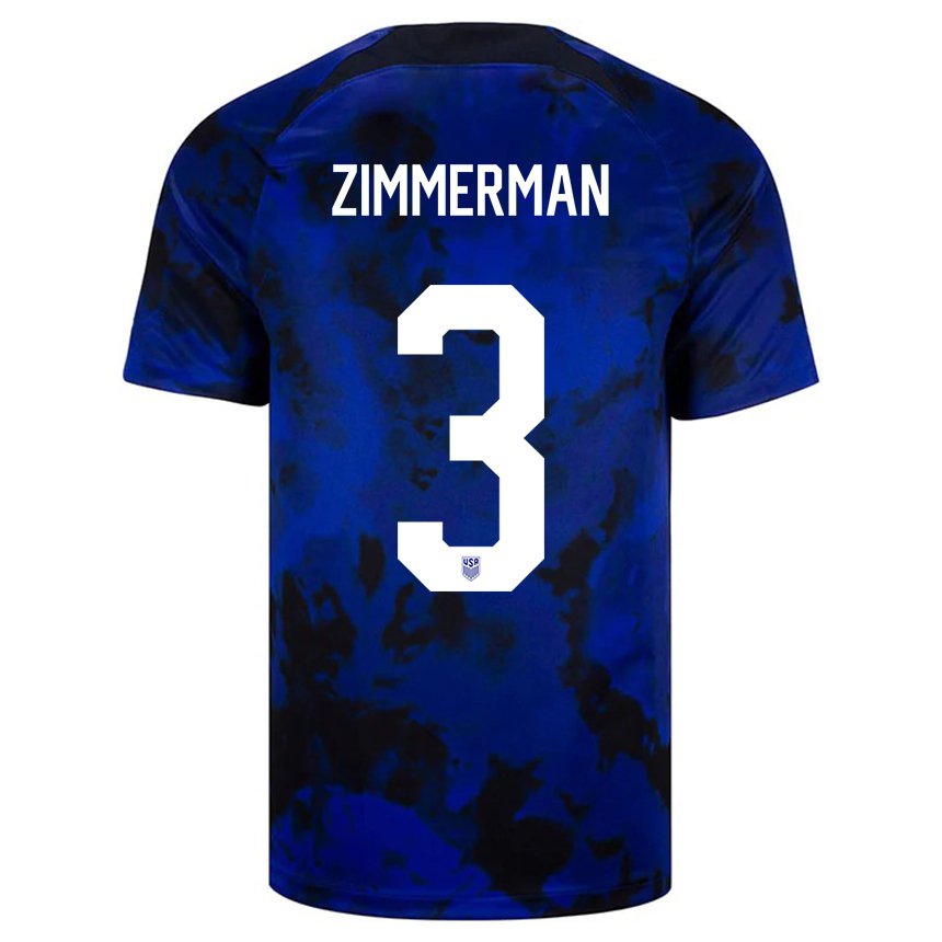 Herren Us-amerikanische Walker Zimmerman #3 Königsblau Auswärtstrikot Trikot 22-24 T-shirt Österreich