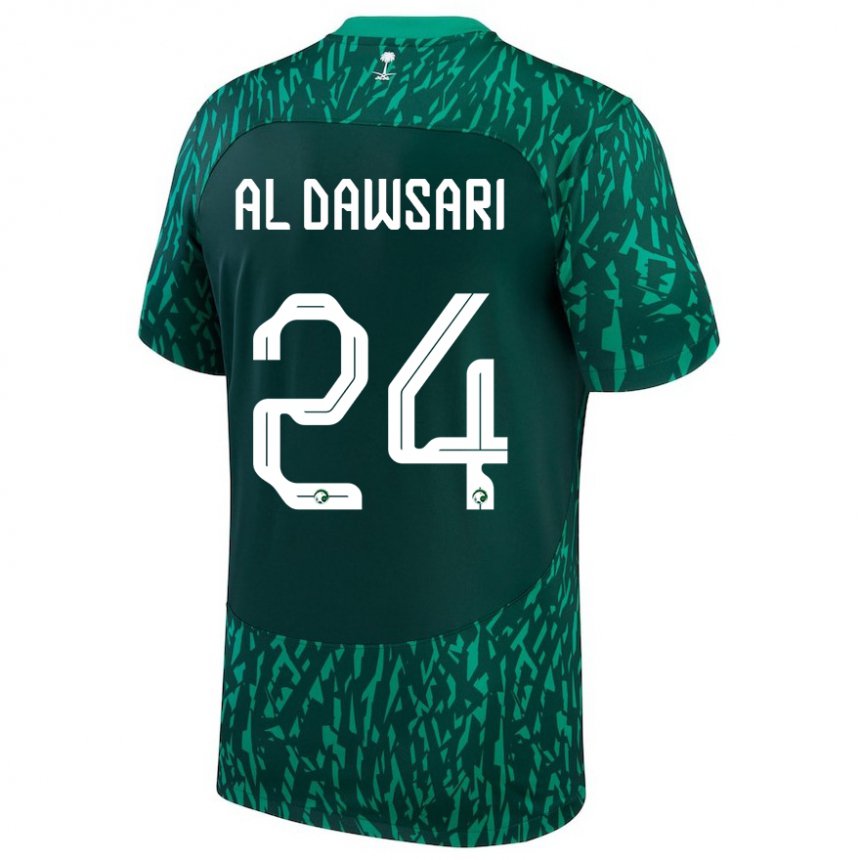 Herren Saudi-arabische Nasser Al Dawsari #24 Dunkelgrün Auswärtstrikot Trikot 22-24 T-shirt Österreich