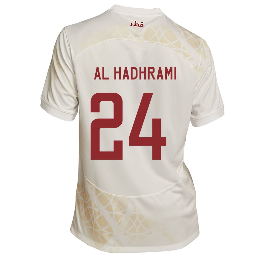 Herren Katarische Naif Abdulraheem Al Hadhrami #24 Goldbeige Auswärtstrikot Trikot 22-24 T-shirt Österreich