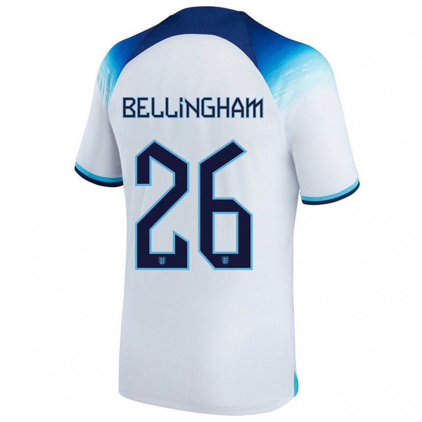 Damen Englische Jude Bellingham #26 Weiß Blau Heimtrikot Trikot 22-24 T-shirt Österreich