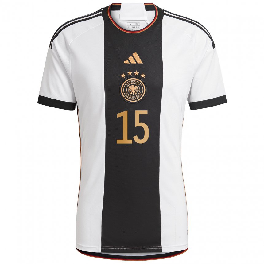 Damen Deutsche Niklas Sule #15 Weiß Schwarz Heimtrikot Trikot 22-24 T-shirt Österreich