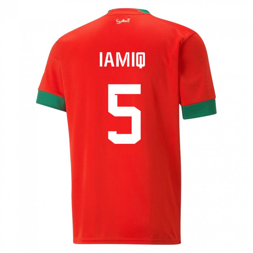 Damen Marokkanische Jawad Iamiq #5 Rot Heimtrikot Trikot 22-24 T-shirt Österreich