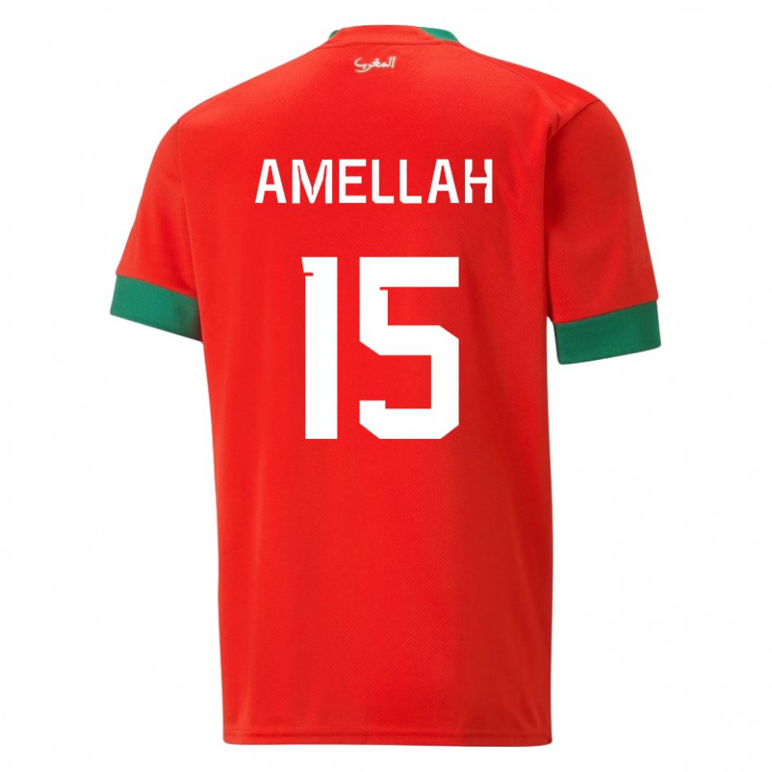 Damen Marokkanische Selim Amellah #15 Rot Heimtrikot Trikot 22-24 T-shirt Österreich