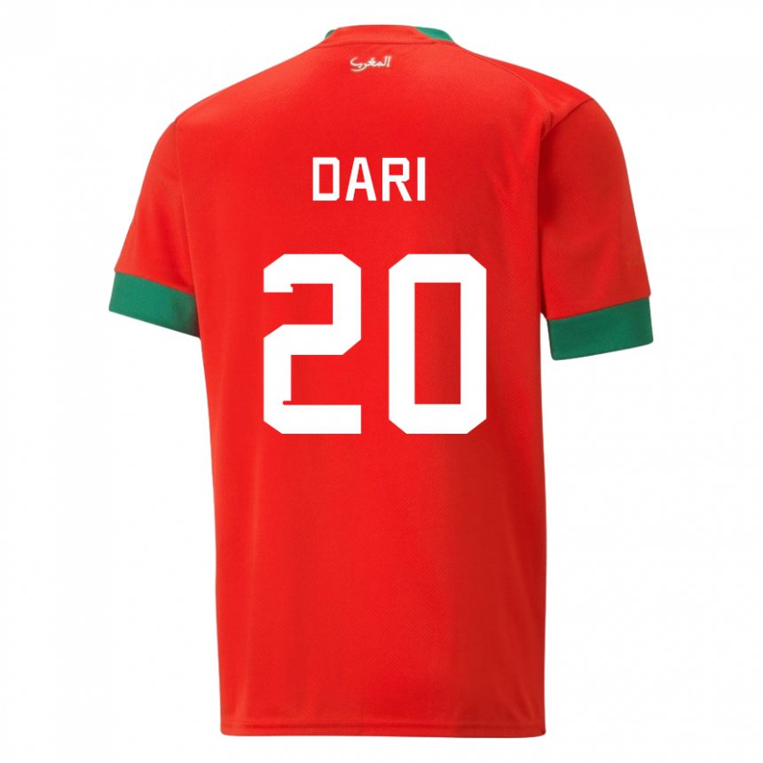 Damen Marokkanische Achraf Dari #20 Rot Heimtrikot Trikot 22-24 T-shirt Österreich