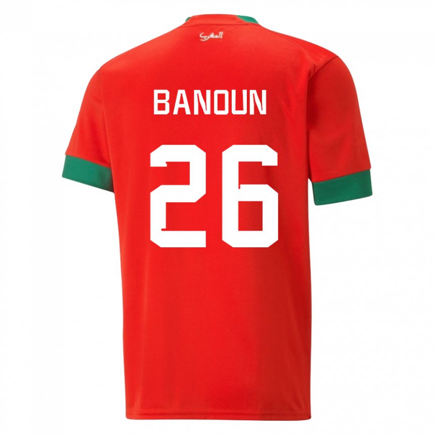 Damen Marokkanische Badr Banoun #26 Rot Heimtrikot Trikot 22-24 T-shirt Österreich