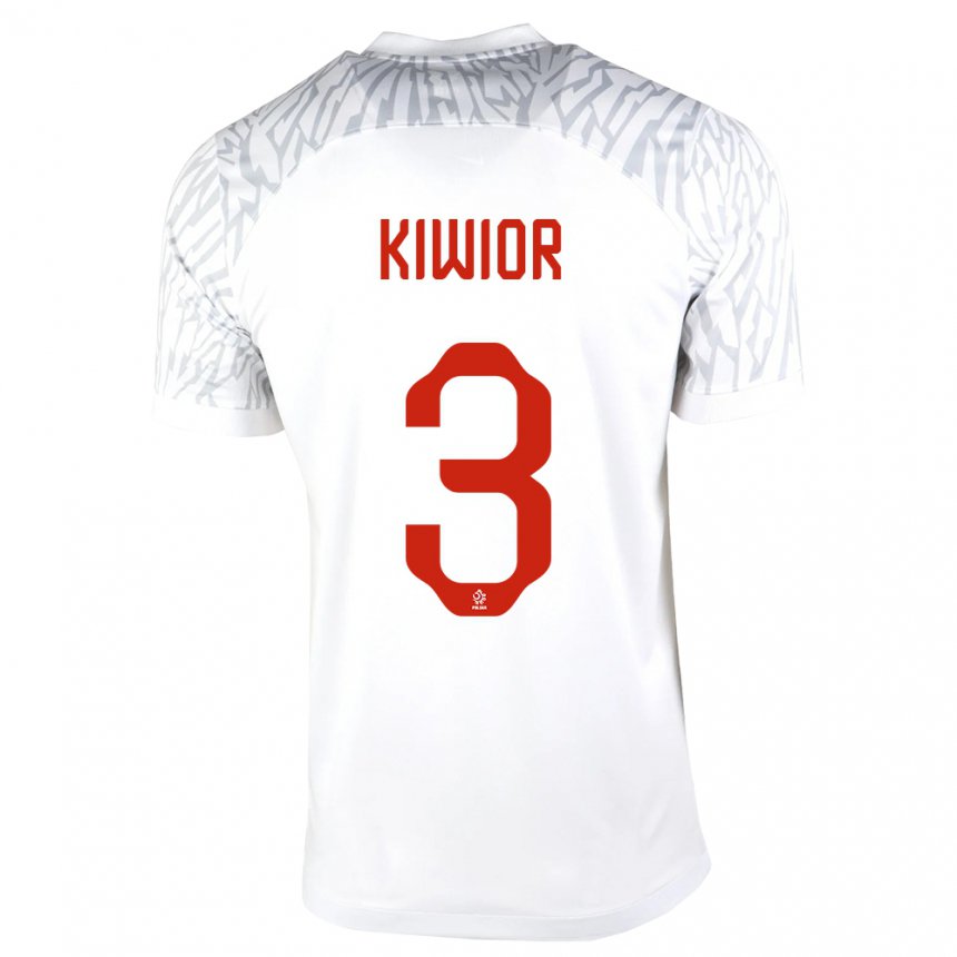 Damen Polnische Jakub Kiwior #3 Weiß Heimtrikot Trikot 22-24 T-shirt Österreich