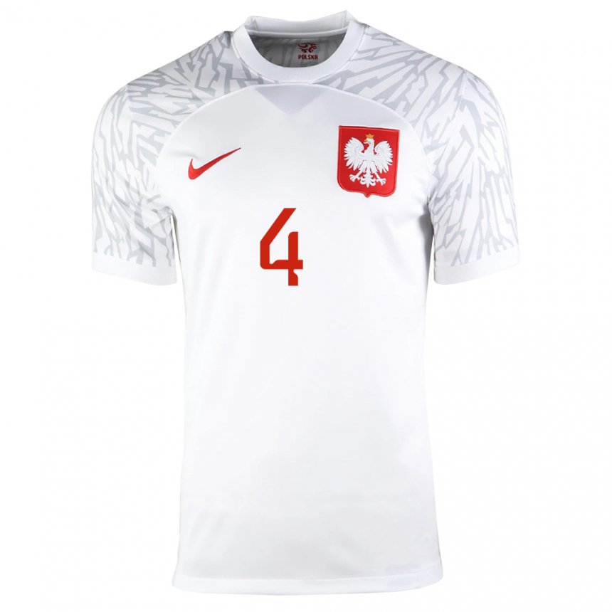 Damen Polnische Michal Skoras #4 Weiß Heimtrikot Trikot 22-24 T-shirt Österreich