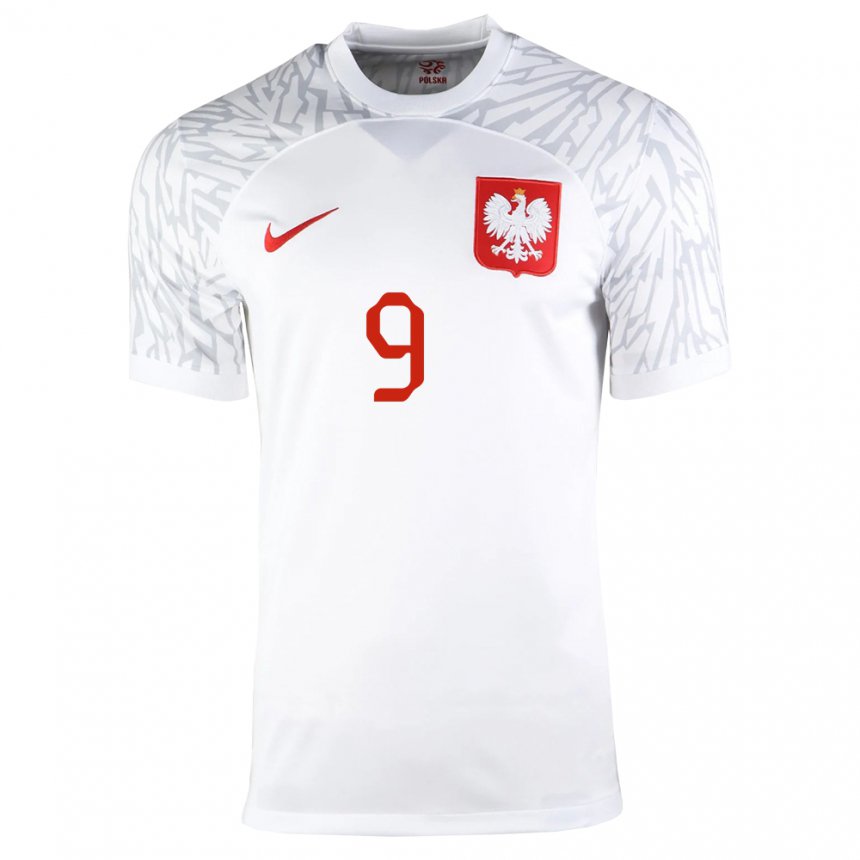 Damen Polnische Robert Lewandowski #9 Weiß Heimtrikot Trikot 22-24 T-shirt Österreich