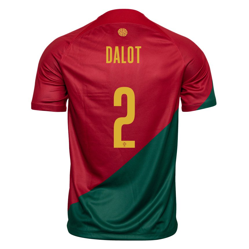 Damen Portugiesische Diogo Dalot #2 Rot Grün Heimtrikot Trikot 22-24 T-shirt Österreich