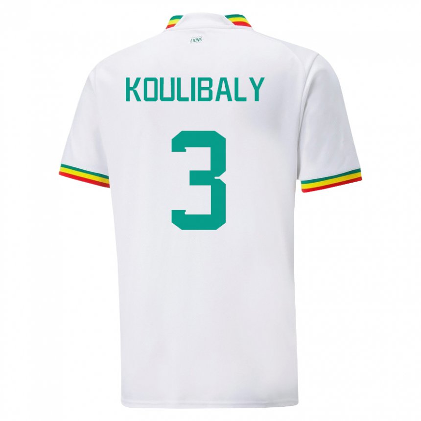 Damen Senegalesische Kalidou Koulibaly #3 Weiß Heimtrikot Trikot 22-24 T-shirt Österreich