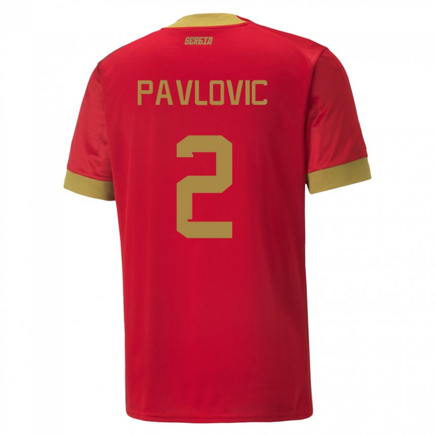 Damen Serbische Strahinja Pavlovic #2 Rot Heimtrikot Trikot 22-24 T-shirt Österreich