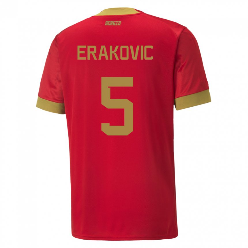 Damen Serbische Strahinja Erakovic #5 Rot Heimtrikot Trikot 22-24 T-shirt Österreich