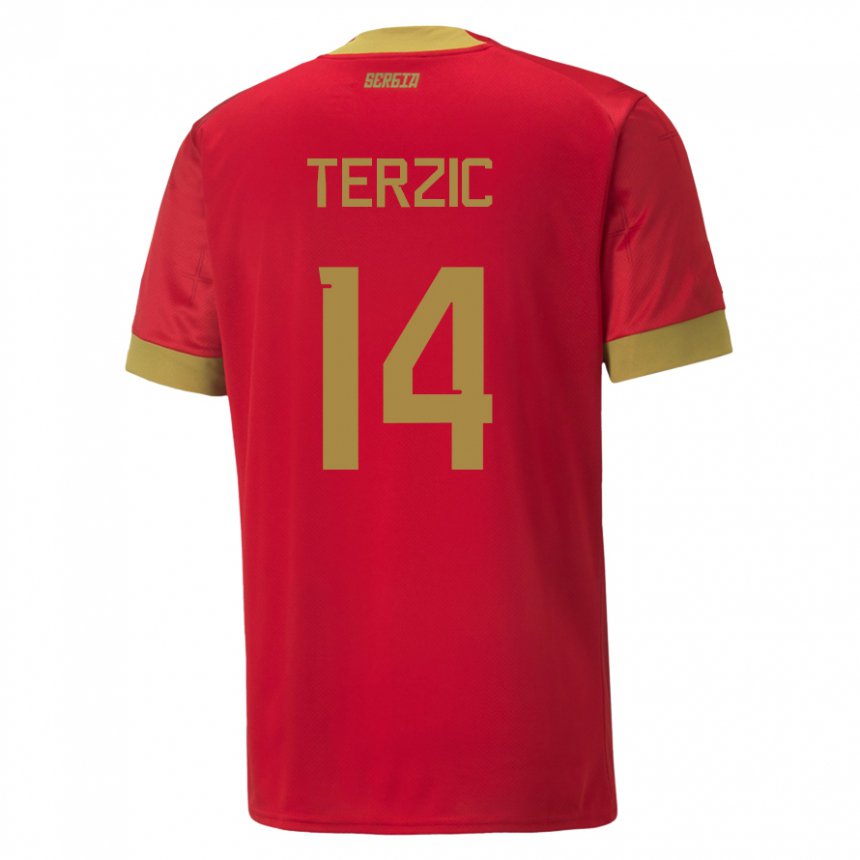 Damen Serbische Aleksa Terzic #14 Rot Heimtrikot Trikot 22-24 T-shirt Österreich