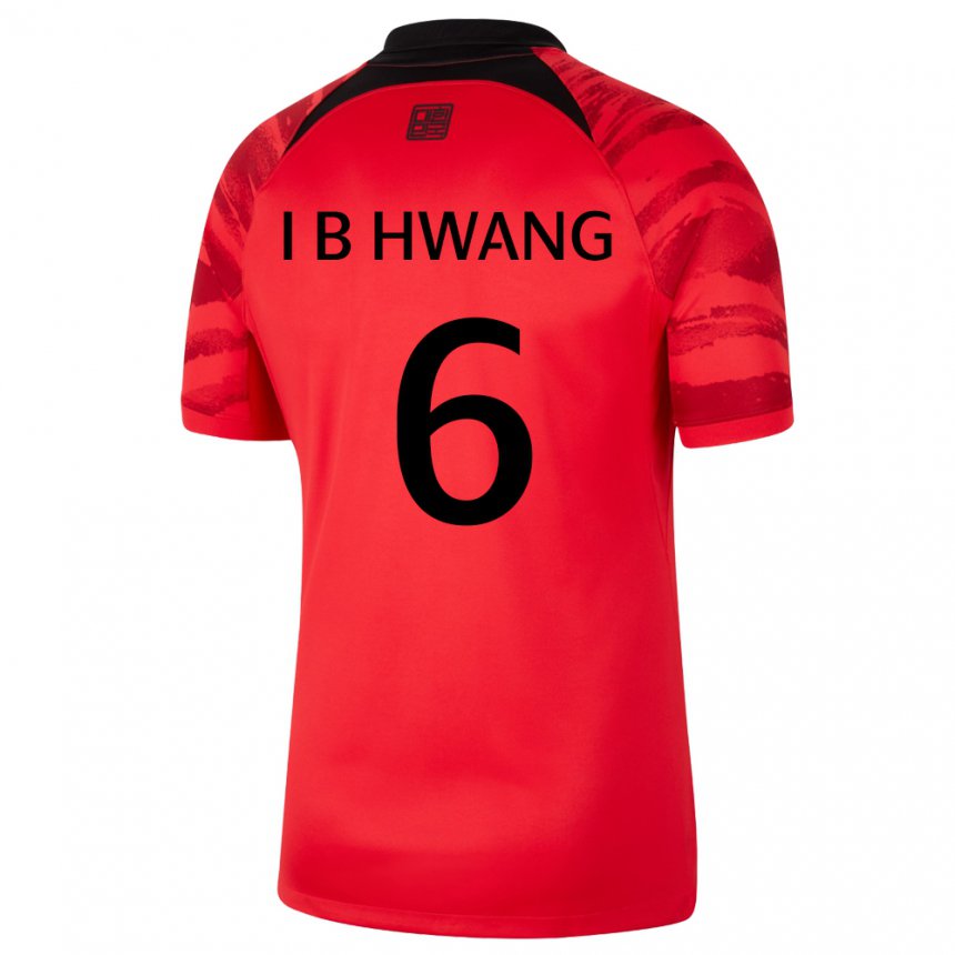 Damen Südkoreanische In-beom Hwang #6 Rot Schwarz Heimtrikot Trikot 22-24 T-shirt Österreich