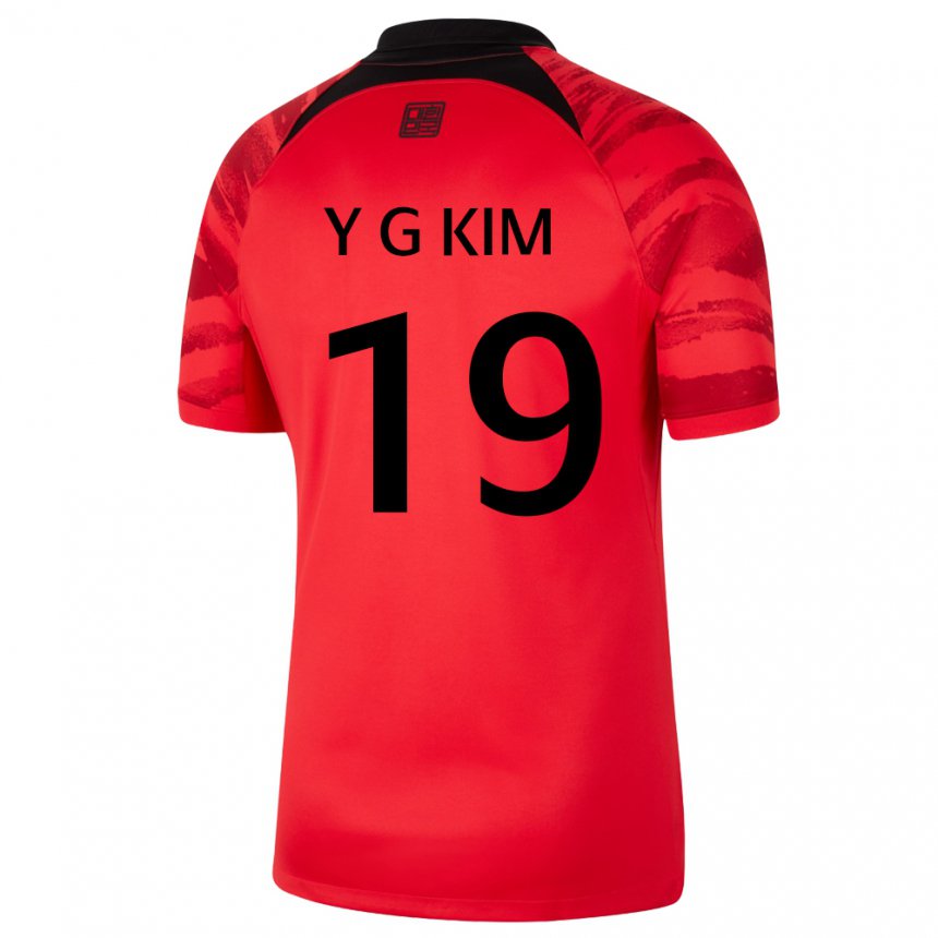 Damen Südkoreanische Young-gwon Kim #19 Rot Schwarz Heimtrikot Trikot 22-24 T-shirt Österreich