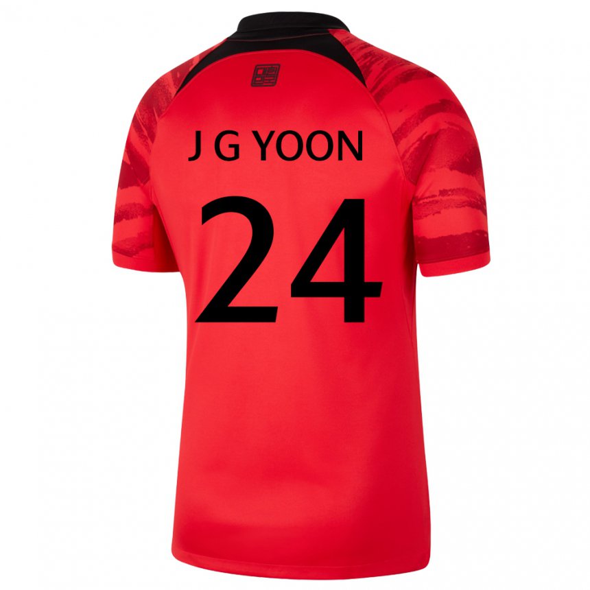 Damen Südkoreanische Jong-gyu Yoon #24 Rot Schwarz Heimtrikot Trikot 22-24 T-shirt Österreich