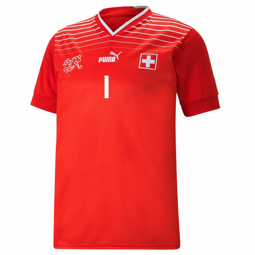 Damen Schweizer Yann Sommer #1 Rot Heimtrikot Trikot 22-24 T-shirt Österreich