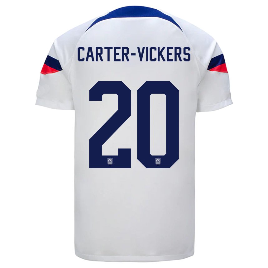 Damen Us-amerikanische Cameron Carter-vickers #20 Weiß Heimtrikot Trikot 22-24 T-shirt Österreich