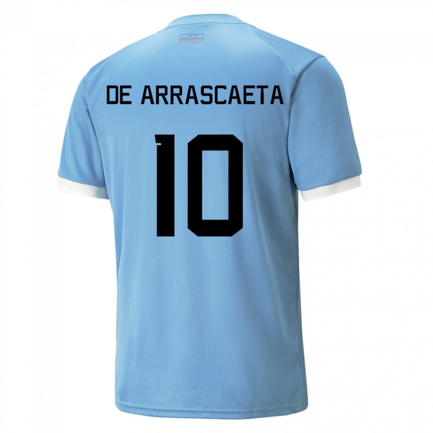 Damen Uruguayische Giorgian De Arrascaeta #10 Blau Heimtrikot Trikot 22-24 T-shirt Österreich
