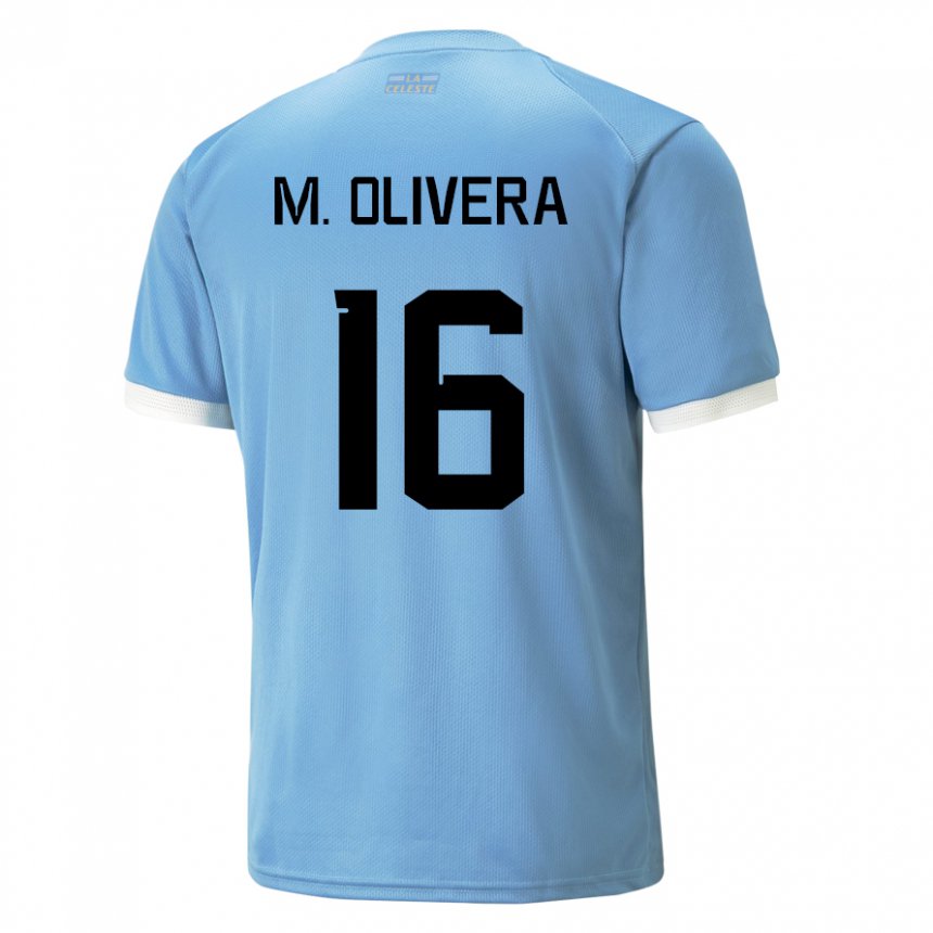 Damen Uruguayische Mathias Olivera #16 Blau Heimtrikot Trikot 22-24 T-shirt Österreich