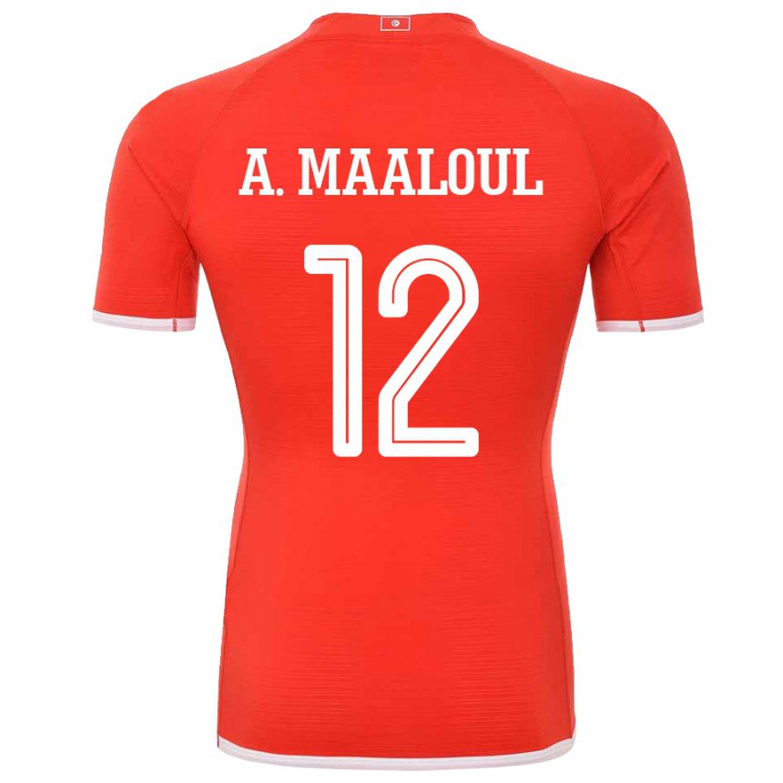 Damen Tunesische Ali Maaloul #12 Rot Heimtrikot Trikot 22-24 T-shirt Österreich