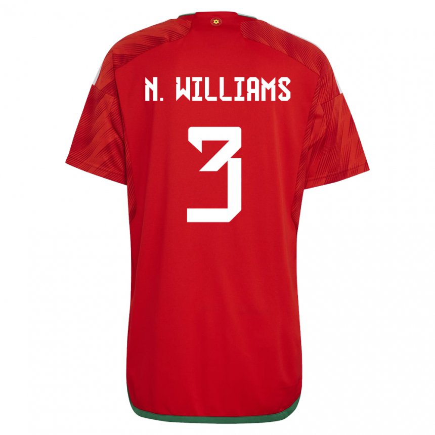 Damen Walisische Neco Williams #3 Rot Heimtrikot Trikot 22-24 T-shirt Österreich