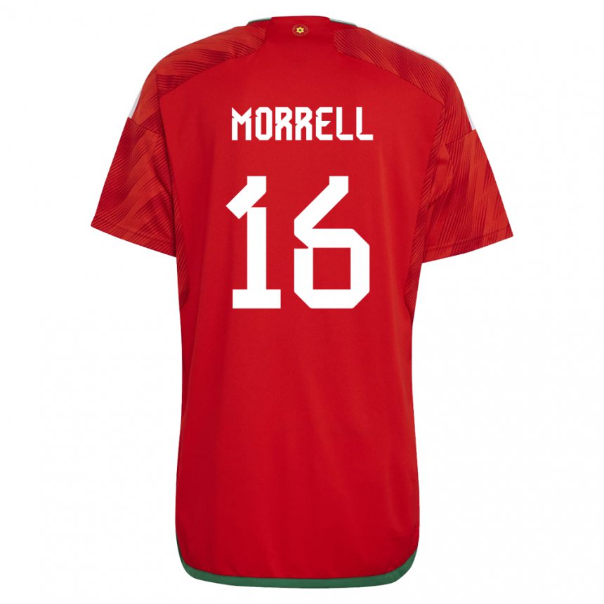 Damen Walisische Joe Morrell #16 Rot Heimtrikot Trikot 22-24 T-shirt Österreich