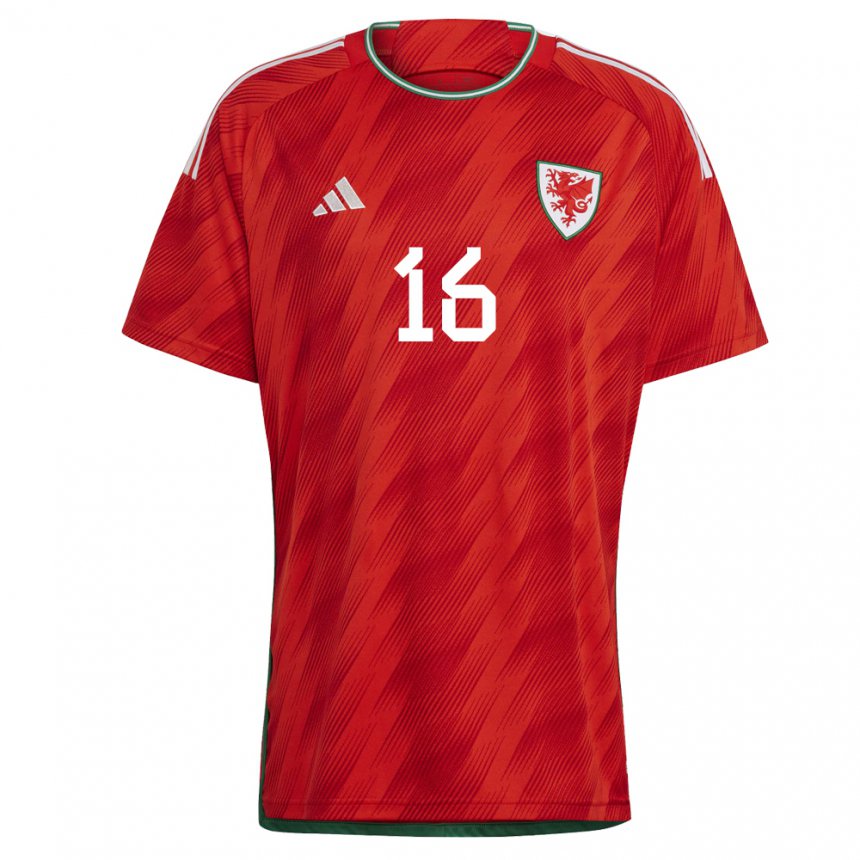 Damen Walisische Joe Morrell #16 Rot Heimtrikot Trikot 22-24 T-shirt Österreich
